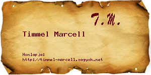 Timmel Marcell névjegykártya